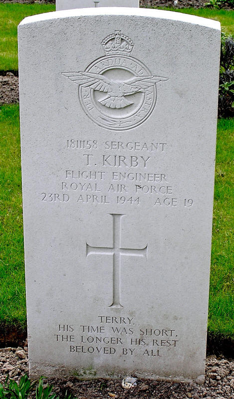 Sgt Terence Kirby<br/><br /><br />died April 23rd, 1944